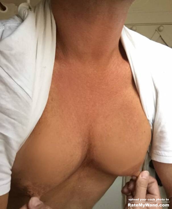 Mmm pulling on my HUGE boy nipples - Rate My Wand