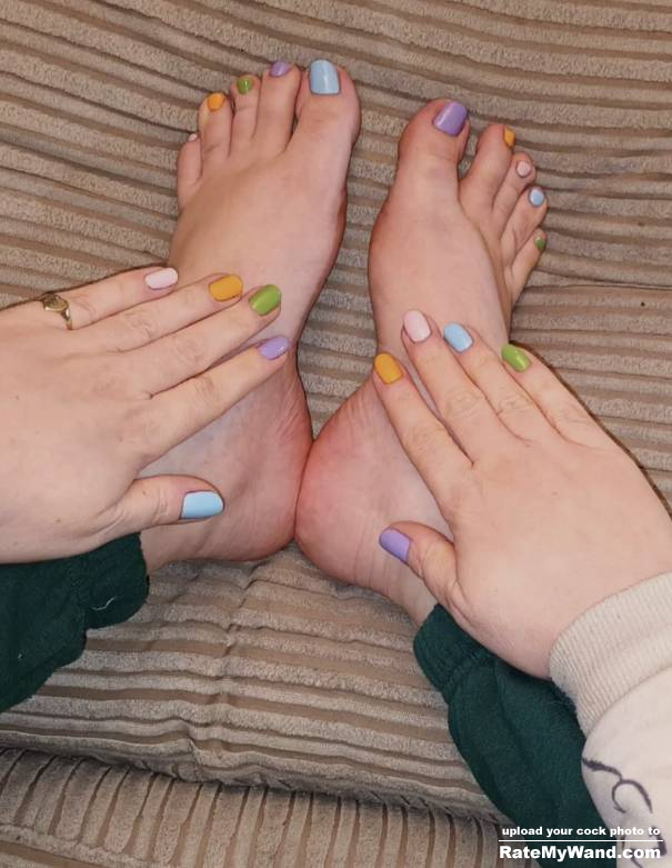 My gf doing the Easter theme toenail and finger nail paint theme for me ;) - Rate My Wand