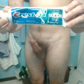 I learnt a great trick to make my cock bigger using toothpaste - Rate My Wand
