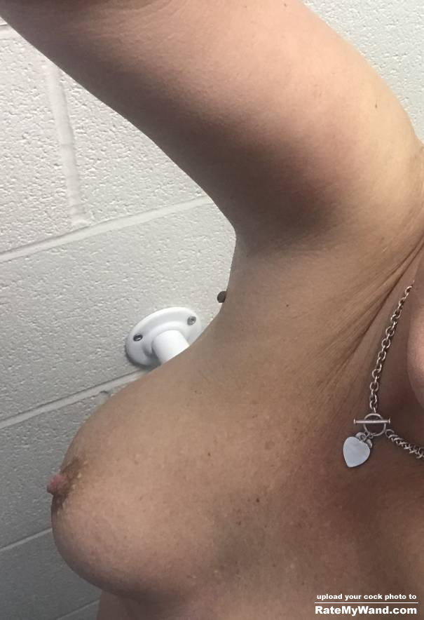 Lunchtime in the bathroom at work yesteterday nipple selfie - Rate My Wand