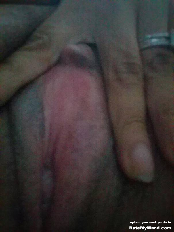My wife is spreading her pussy lips wide open for my cock to enter - Rate My Wand