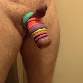 A rainbow tight Around my balls and A Blue one for both - Rate My Wand