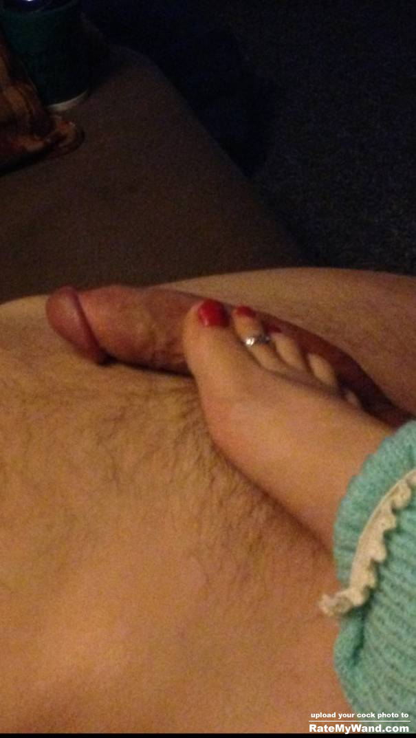 Wife's sexy toes caressing my hard cock - Rate My Wand
