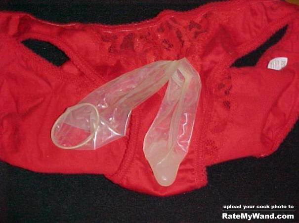 Condom full on her Red underwear - Rate My Wand
