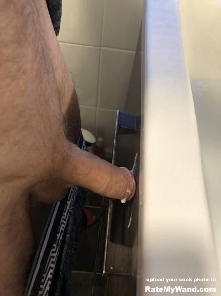 While having a shave i slipped my cock into the bathroom cabinet handle - Rate My Wand