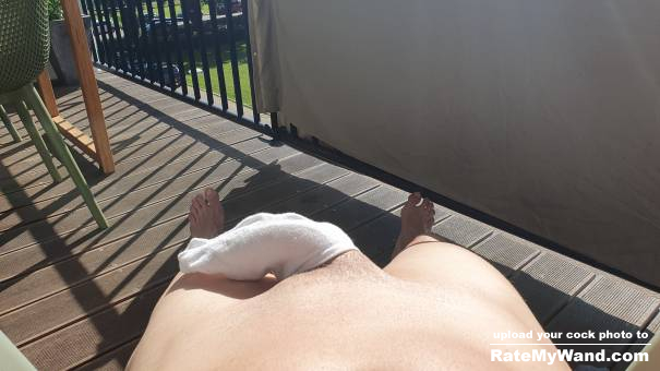 Remko (636) Sunbathing On My Balcony With Sock Over My Cock 3 - Rate My Wand