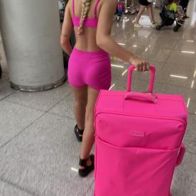 Dress light and sexy when you travel. Met this sweet girl at the airport. Bet her suitecase is full of sex toys and sexy outfitts - Rate My Wand